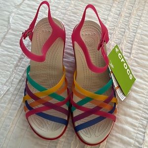 Crocs colorful wedge heels